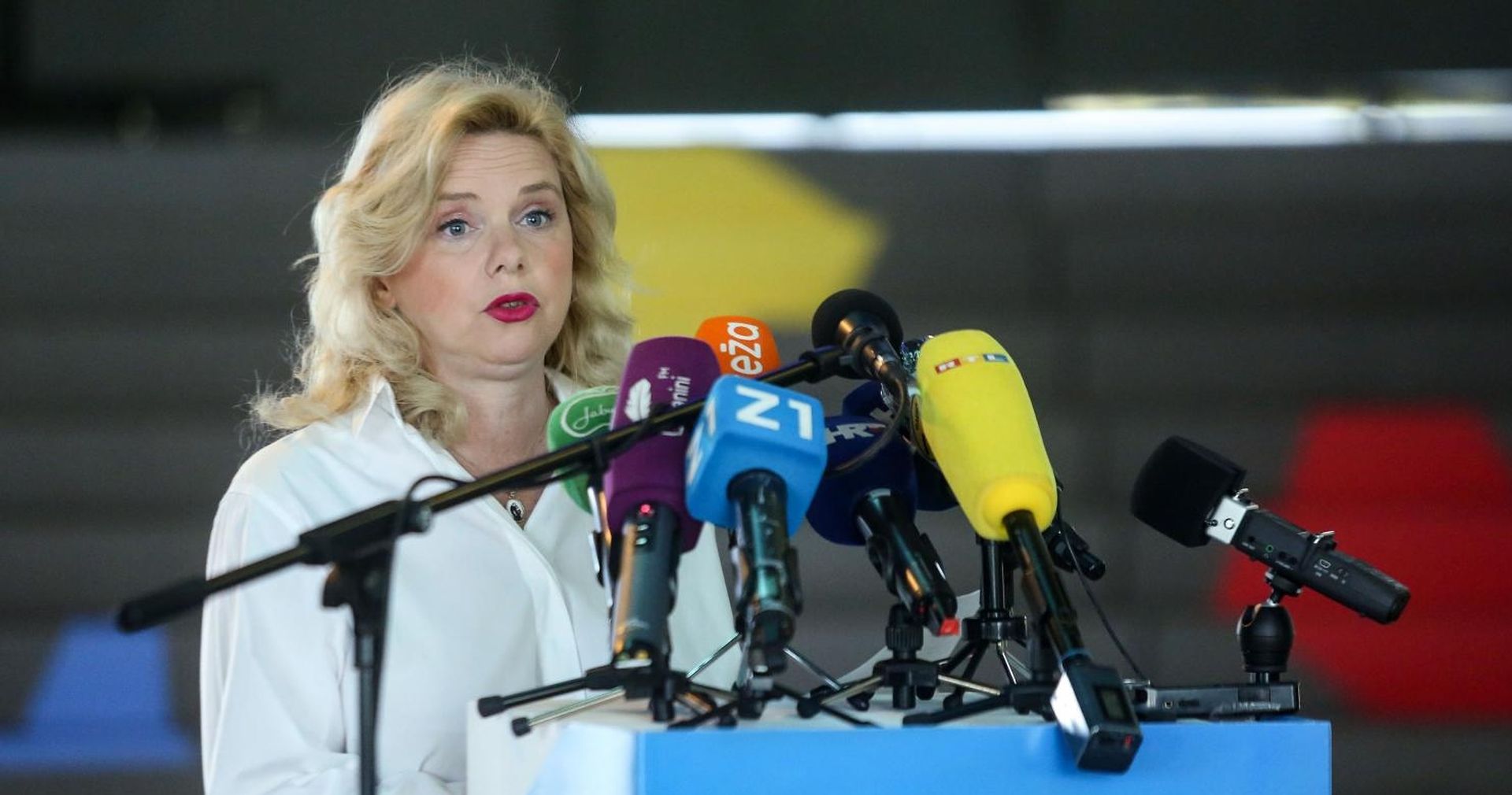 24.04.2020., Zagreb - Konferencija Gradskog ureda za kulturu odrzana u Muzeju suvremene umjetnosti. Tema konferencije bila su pitanja vezana uz kulturu te utvrdjivanje materijalne i nematerijalne stete  uzrokovane pandemijom  virusa COVID-19 i potresom.
Photo: Marin Tironi/PIXSELL.