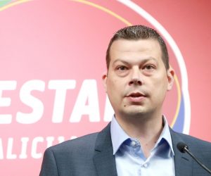 28.05.2020., Zagreb - Sredisnjica SDP-a.
Konferencija za medije RESTART koalicije. Na konferenciji su govorili predsjednik HSS-a Kreso Beljak i SDP-ov saborski zastupnik Sasa Djujic. Photo: Sanjin Strukic/PIXSELL
