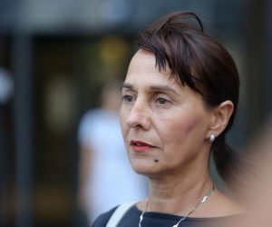 30.07.2019., Zagreb - Miro Bulj i dr. Ljiljana Zmijanovic koja se kandidirala za duznost ravnateljice Nacionalnog parka Krka odrzali su konferenciju za medije povodom imenovanja Nelle Slavice na tu duznost. 
Photo: Matija Habljak/PIXSELL