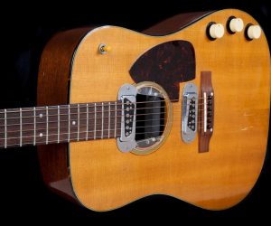 Kurt Cobain's Iconic MTV Unplugged Guitar The 1959 Martin D-18E acoustic guitar played by the late Kurt Cobain during the live taping of "MTV Unplugged" in 1985 is seen in an undated photo before going up for auction in Beverly Hills, California on June 19-June 20, 2020. Courtesy of Julien's Auctions/Handout via Reuters THIS IMAGE HAS BEEN SUPPLIED BY A THIRD PARTY. MANDATORY CREDIT. NO RESALES. NO ARCHIVES Julien's Auctions