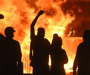 epaselect epa08453573 Rioters revel in front of a store set ablaze in response to the death of George Floyd in Minneapolis, Minnesota, USA, 29 May 2020. Floyd's life was cut short after a Minneapolis police officer pinned Floyd's neck to the street for several minutes earlier in the week. Hennepin County Attorney Mike Freeman announced murder and manslaughter charges against the Minneapolis police officer who killed George Floyd Friday afternoon.  EPA/CRAIG LASSIG