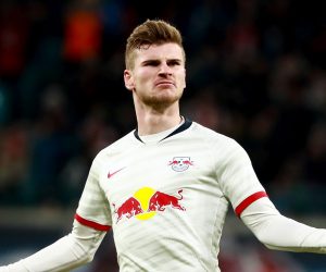 epa08465777 (FILE) Leipzig's Timo Werner celebrates after scoring the 1-1 during the German Bundesliga soccer match between RB Leipzig and FC Union Berlin in Leipzig, Germany, 18 January 2020.  According to reports on 04 June 2020, English Premier League side Chelsea is in talks with Leipzig 24-year-old forward Timo Werner.  EPA/HAYOUNG JEON CONDITIONS - ATTENTION: The DFL regulations prohibit any use of photographs as image sequences and/or quasi-video. *** Local Caption *** 55779486
