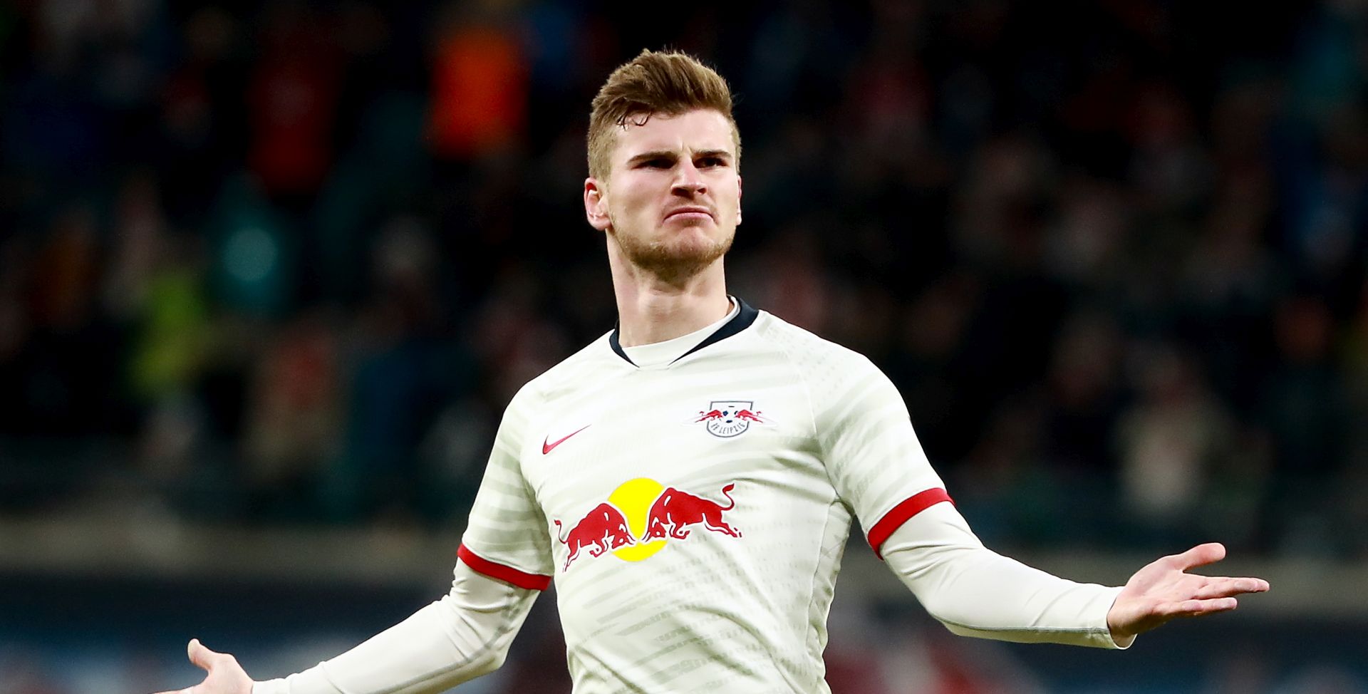 epa08465777 (FILE) Leipzig's Timo Werner celebrates after scoring the 1-1 during the German Bundesliga soccer match between RB Leipzig and FC Union Berlin in Leipzig, Germany, 18 January 2020.  According to reports on 04 June 2020, English Premier League side Chelsea is in talks with Leipzig 24-year-old forward Timo Werner.  EPA/HAYOUNG JEON CONDITIONS - ATTENTION: The DFL regulations prohibit any use of photographs as image sequences and/or quasi-video. *** Local Caption *** 55779486