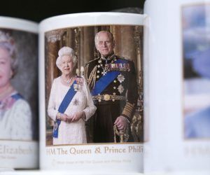 epa08477232 Souvenirs on sale near Windsor Castle, Windsor, Britain, 10 June 2020. Britain's Prince Philip Duke of Edinburgh marks a 99th birthday today. The Duke and Queen Elizabeth are spending time at Windsor Castle during lockdown due to the coronavirus outbreak.  EPA/WILL OLIVER