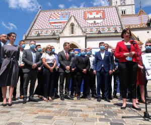 Zagreb, 23.06.2020. - Konferencija za novinare na kojoj je koalicija stranka s Imenom i Prezimenom, Pametno i Fokus predstavila svoj predizborni program.
foto HINA/ Edvard ŠUŠAK/ es