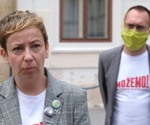 Zagreb, 26.06.2020. - Konferencija za medije stranke Možemo! - politička platforma na kojoj su predstavljene mjere borbe protiv siromaštva najranjivijih skupina. 
Na fotografiji Danijela Dolenec.
foto HINA/ Edvard ŠUŠAK/ es