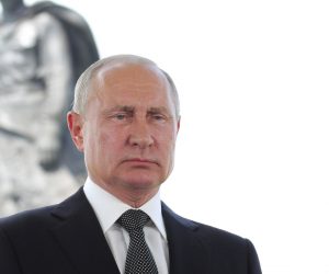 epa08517529 Russian President Vladimir Putin addresses the nation ahead of the main day of voting on amendments to the Russian Constitution, in front of the Rzhev Memorial to the Soviet Soldier near the village of Khoroshevo outside the town of Reve in Tver region, Russia, 30 June 2020. The nationwide vote on amendments to the Russian Constitution started on 25 June and runs for seven days till the main voting day on 10 July. The counting of the results for all seven days will begin on July 1 after the closing of polling stations. At first the vote was scheduled on 22 April but was postponed due to the situation with coronavirus disease (COVID-19) pandemic.  EPA/MICHAEL KLIMENTYEV/SPUTNIK/KREMLIN / POOL MANDATORY CREDIT