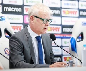 02.09.2019., Split - Konferencija za medije celnika Hajduka na temu prijelaznog roka i tekuceg klupskog poslovanja. Predsjednik Uprave Marin Brbic
Photo: Milan Sabic/PIXSELL