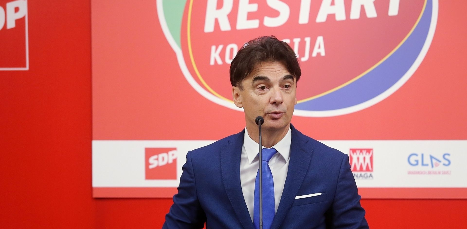 03.06.2020., Zagreb - U prostorijama SDP-a na Iblerovom trgu predstavljen je gospodarski program RESTART koalicije. Predsjednik Sredisnjeg savjeta SDP-a Branko Grcic
Photo: Dalibor Urukalovic/PIXSELL