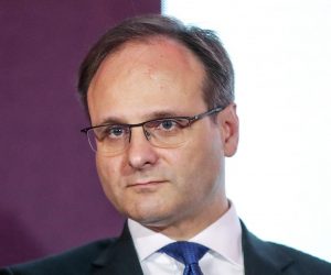 04.06.2019., Zagreb, hotel Westin - Konferencija Hrvatsku kakvu trebamo - Novi imidz Hrvatske. Panel diskusija: Kako komuniciramo sa svijetom, a kako bismo trebali? Sudionici: Andreja Metelko-Zgombic - drzavna tajnica pri ministarstvu vanjskih i europskih poslova, Zvonimir Frka Petesic- predstojnik ureda predsjednika Vlade, Davor Bruketa - dizajner, Dubravka Sincic Coric - voditeljica Radne skupine Predsjednice za razvoj identiteta i brenda RH, Marin Pucar - Podravka, Boris Ljubicic - dizajner, Bojan Jerbic - profesor na Fakultetu strojarstva i brodogradnje. 
Moderatori: Mislav Simatovic i Bozo Skoko.
Photo: Igor Kralj/PIXSELL