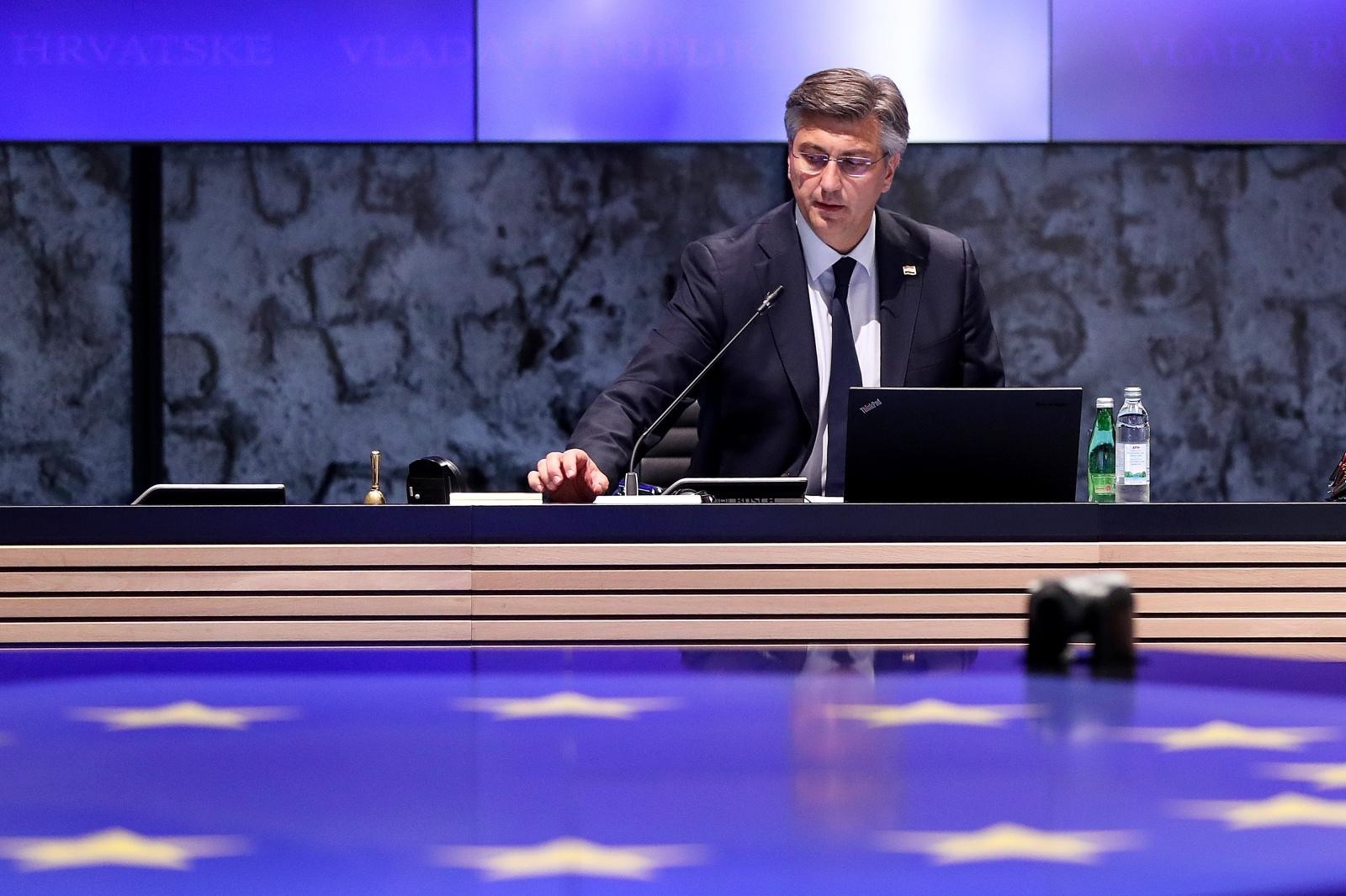 04.06.2020., Zagreb - U zgradi Nacionalne i sveucilisne knjiznice odrzana je sjednica Vlade RH. Andrej Plenkovic. 
Photo: Goran Stanzl/PIXSELL