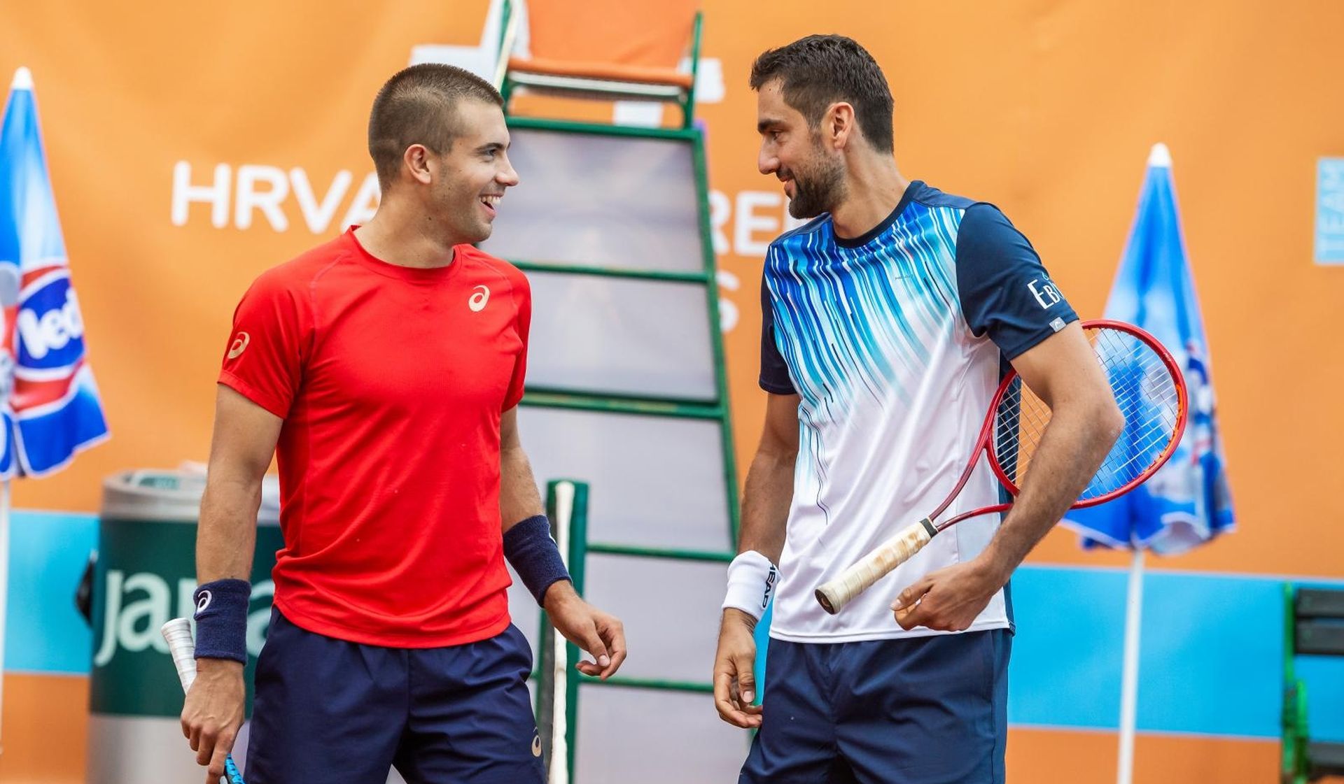 05.06.2020., Osijek - Hrvatski Premier Tenis, turnir humanitarnog karaktera u organizaciji Donne Vekic i njezine obitelji uz pokroviteljstvo Hrvatskog teniskog saveza. Mec muski pojedinacno. Photo: Davor Javorovic/PIXSELL