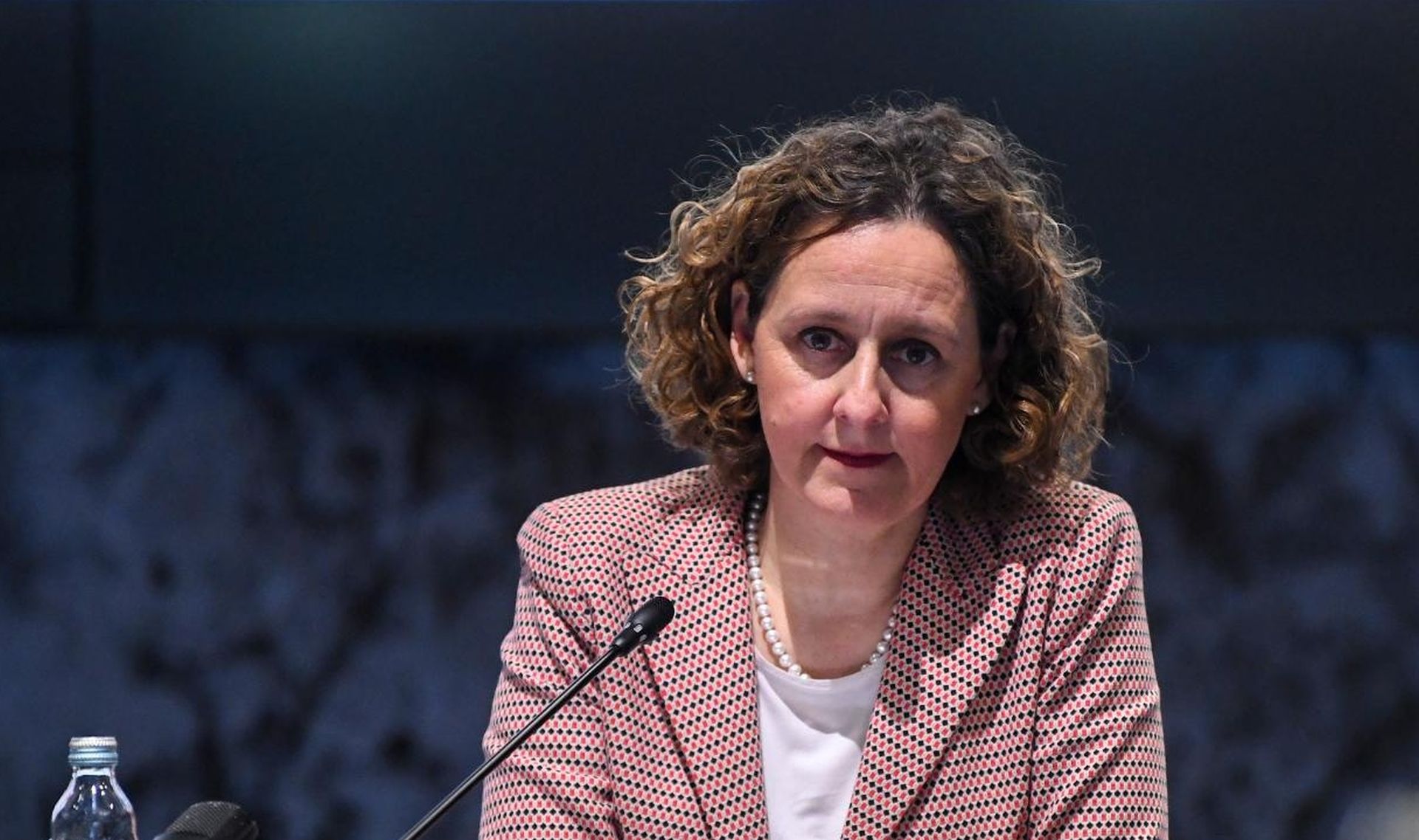 08.04.2020., Zagreb - Ministrica Nina Obuljen Korzinek u Nacionalnoj i sveucilisnoj knjiznici s ministrima EU odrzala videokonferenciju EYCS Culture. Photo: Josip Regovic/PIXSELL/EU2020