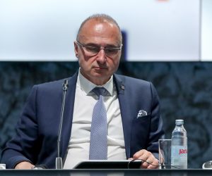 08.06.2020., Zagreb - U Nacionalnoj i sveucilisnoj knjiznici ministar vanjskih i europskih poslova, Gordan Grlic Radman, odrzao je videokonferenciju "FAC Developement" s ministrima drzava clanica Europske unije. Photo: Igor Kralj/PIXSELL/EU2020HR