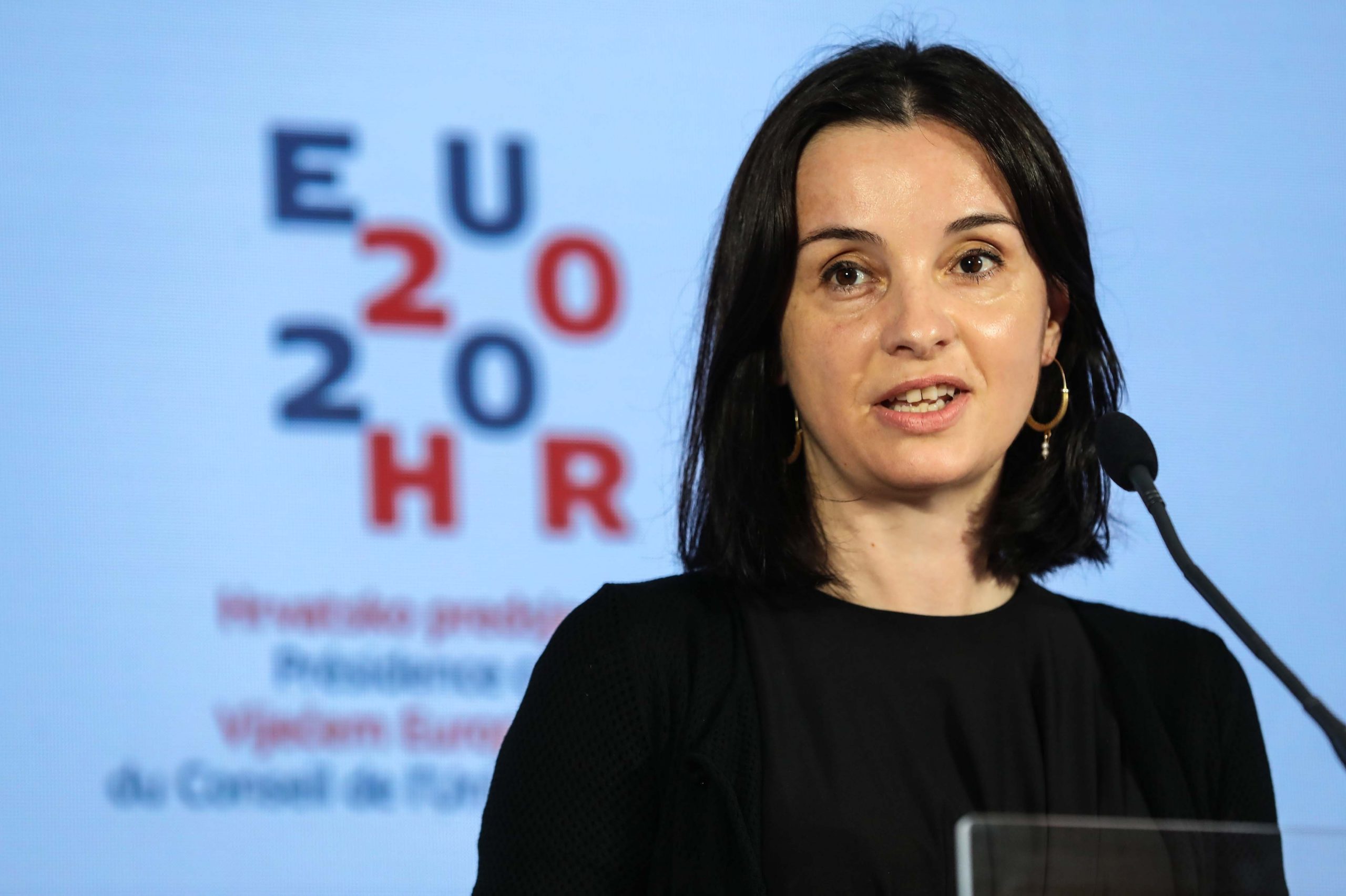 08.06.2020., Zagreb - U Nacionalnoj i sveucilisnoj knjiznici ministrica poljoprivrede Marija Vuckovic odrzala je videokonferenciju "Agrifish" s ministrima drzava clanica Europske unije. Photo: Jurica Galoic/PIXSELL/EU2020HR