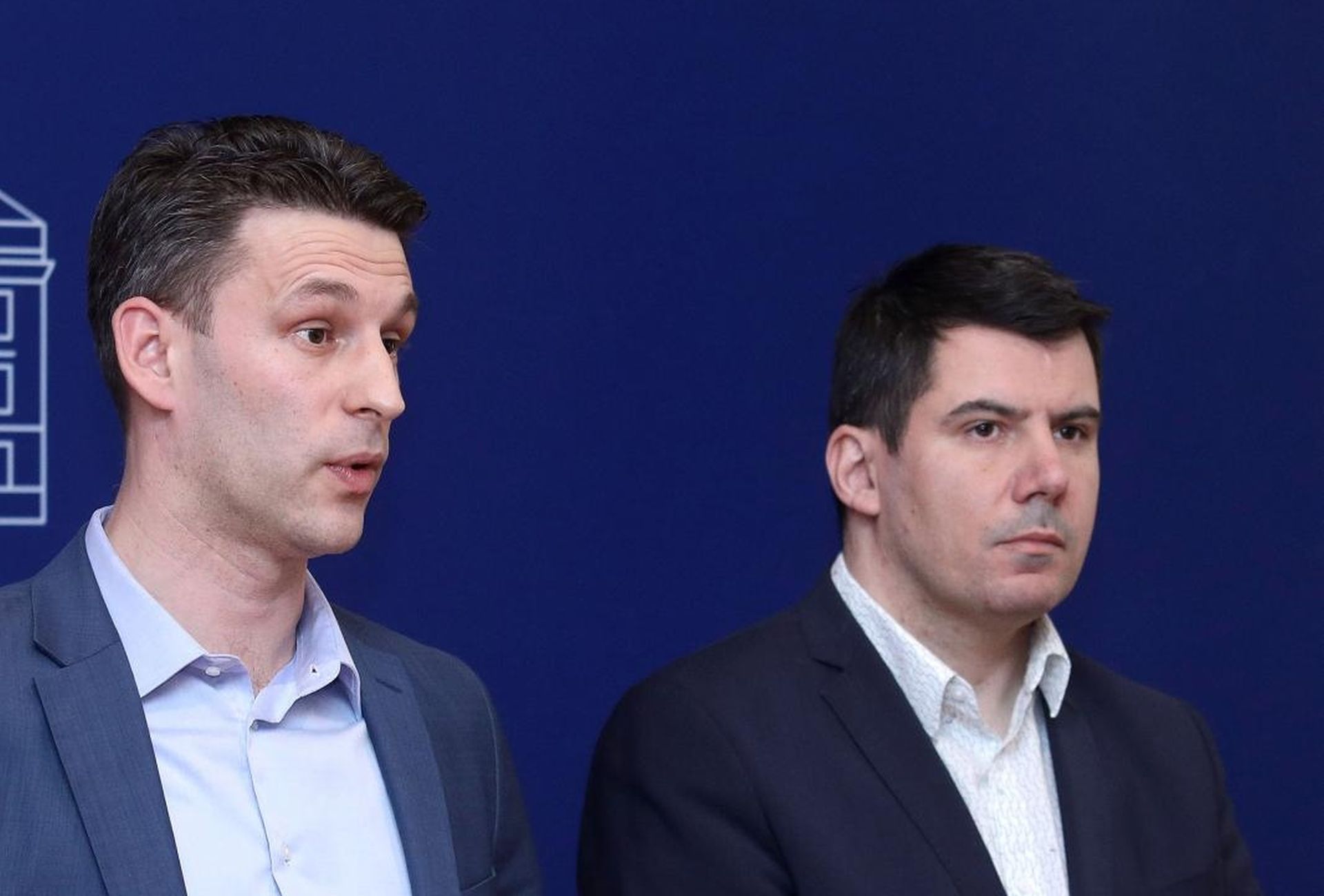 10.03.2020., Zagreb - Na konferenciji za medije Mosta nezavisnih lista odrzanoj u Saboru o temi "Most se protivi novim nametima i nudi konkretna rjesenja za poduzetnike i gradjane" govorili su predsjednik Mosta Bozo Petrov i voditelj Mostovog savjeta za gospodarstvo, poduzetnistvo i financije Mislav Kraljevic.  
Photo: Patrik Macek/PIXSELL