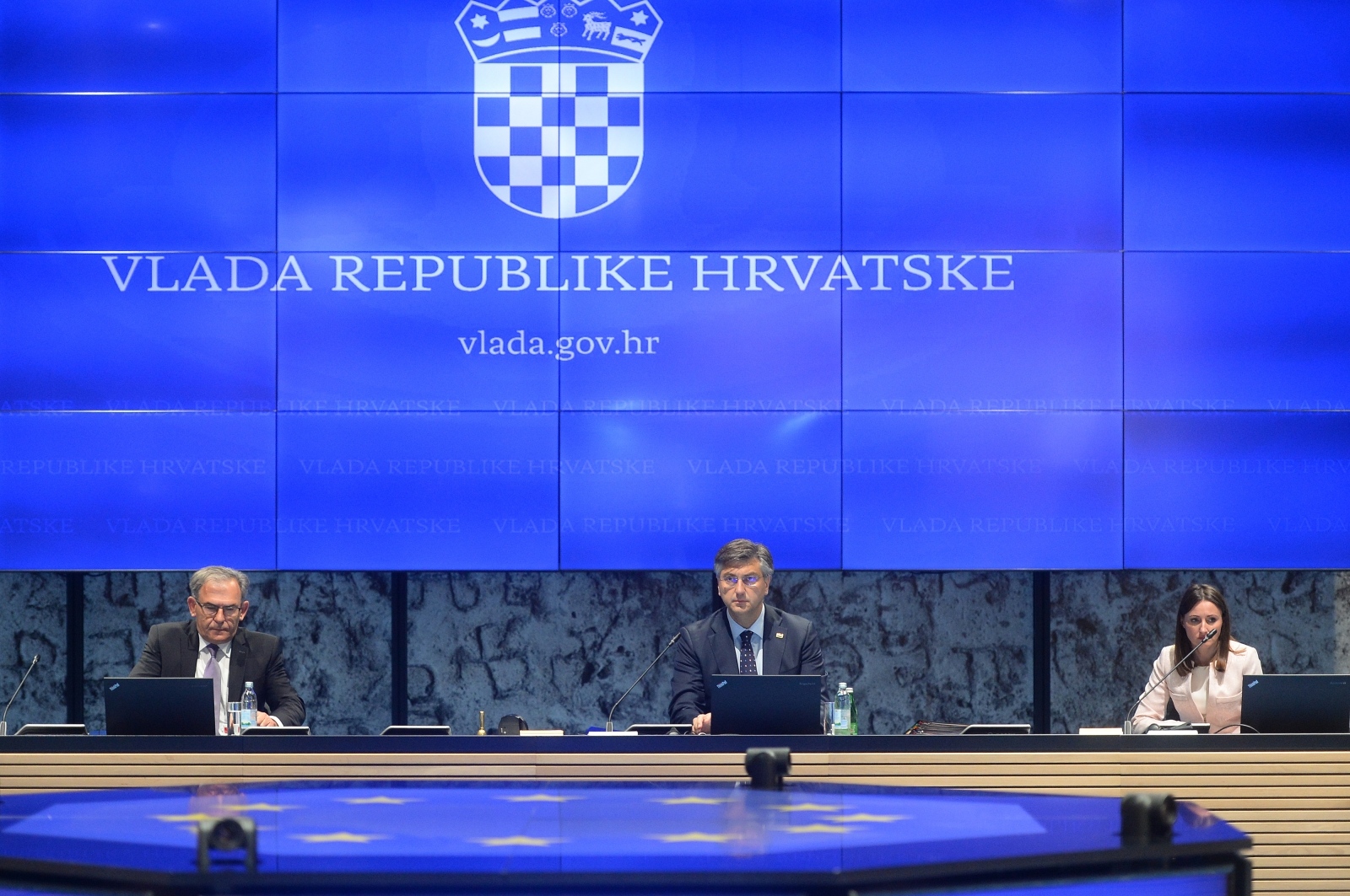 10.06.2020., NSK, Zagreb - Odrzana redovita sjednica vlade u  Nacionalnoj i sveucilisnoj knjiznici. Tomislav Ivic, Andrej Plenkovic. 
Photo: Marko Prpic/PIXSELL