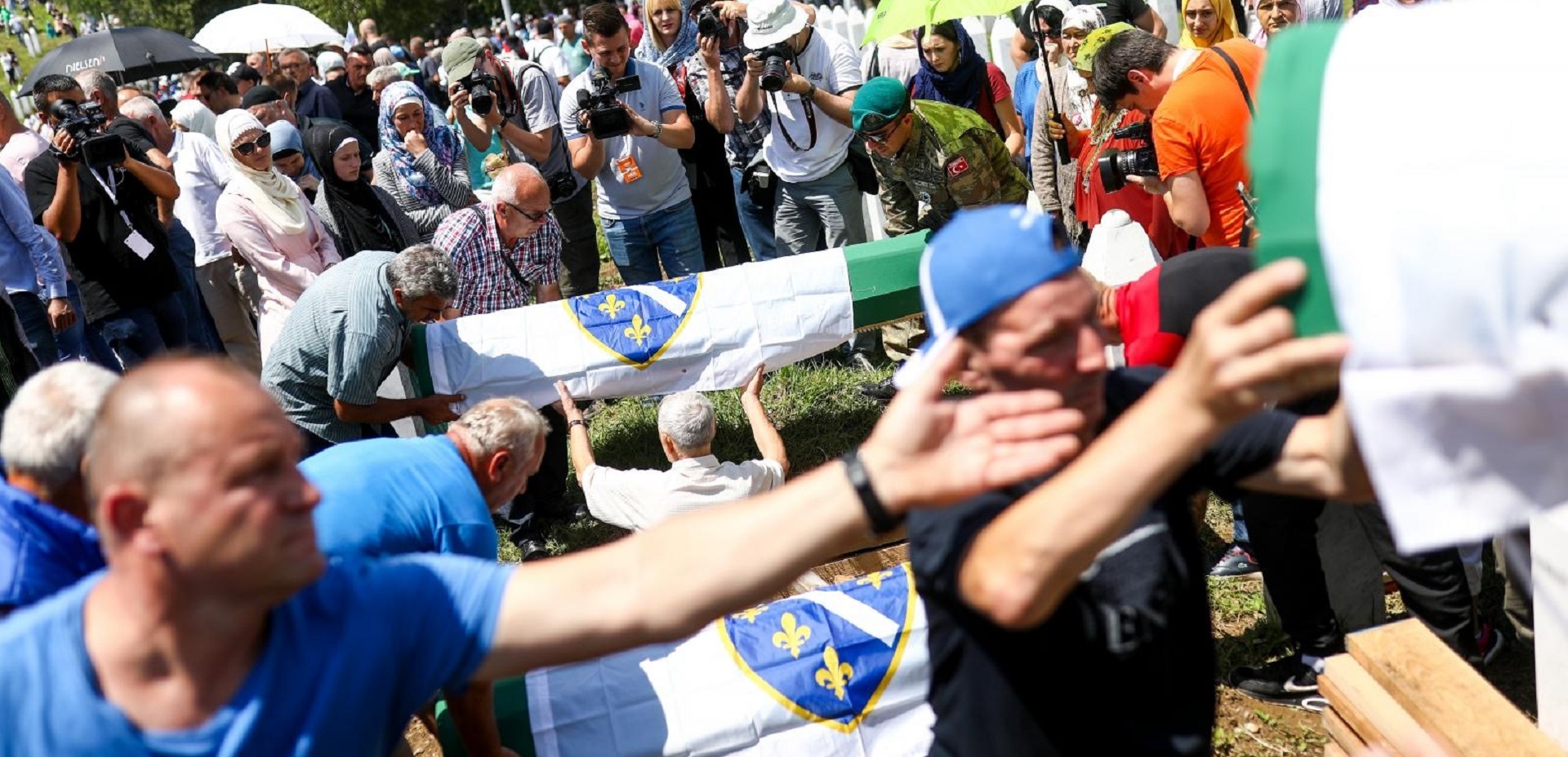 11.07.2019., Potocari, Bosna i Hercegovina - 
Dzenaza za 33 zrtve genocida u Srebrenici. 
Photo: Armin Durgut/PIXSELL