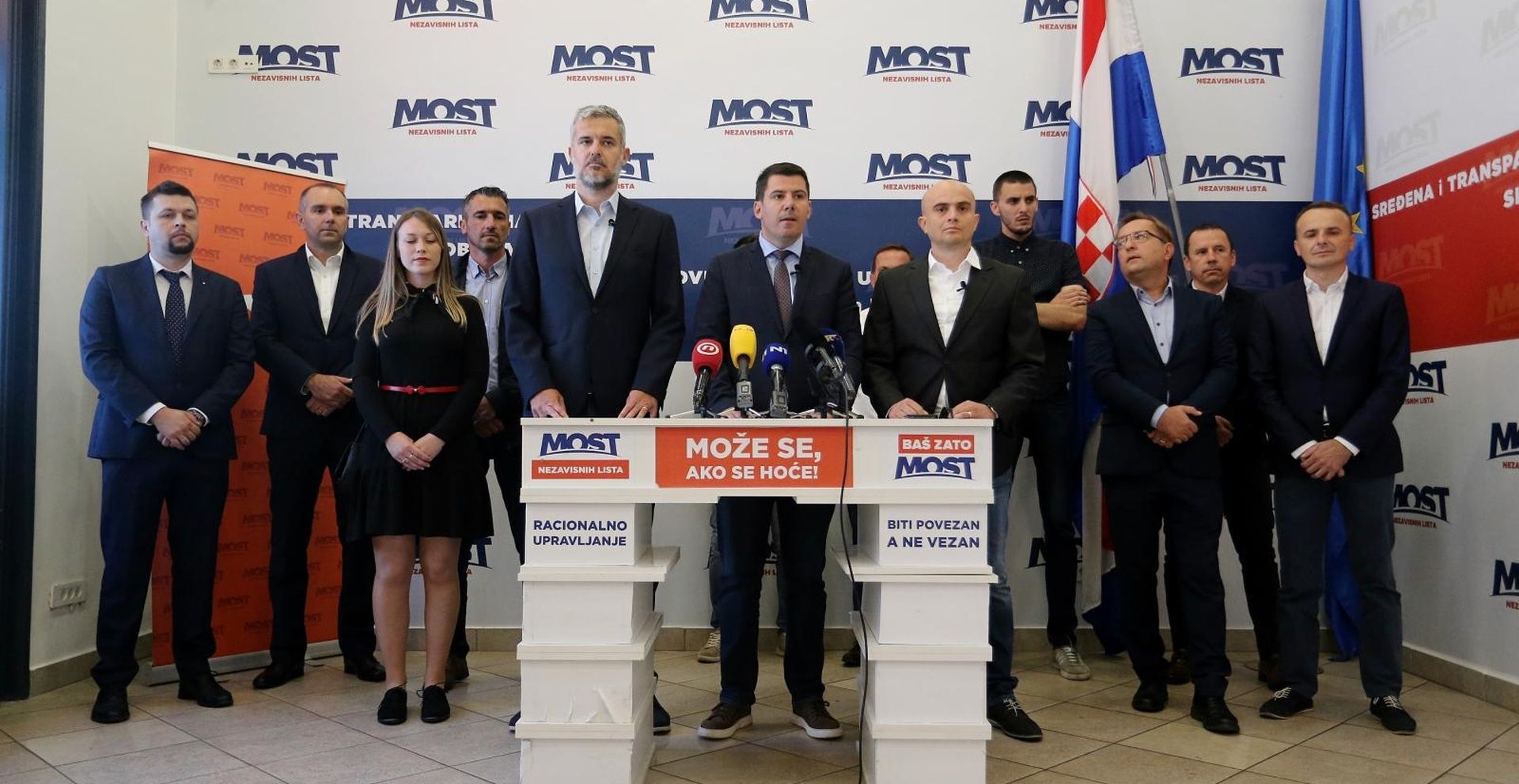 12.06.2020.,Zagreb - MOST predstavio listu za 11. izbornu jedinicu te suradnju s Hrvatskom republikanskom strankom. Nino Raspudic, Nikola Grmoja
Photo: Dalibor Urukalovic/PIXSELL