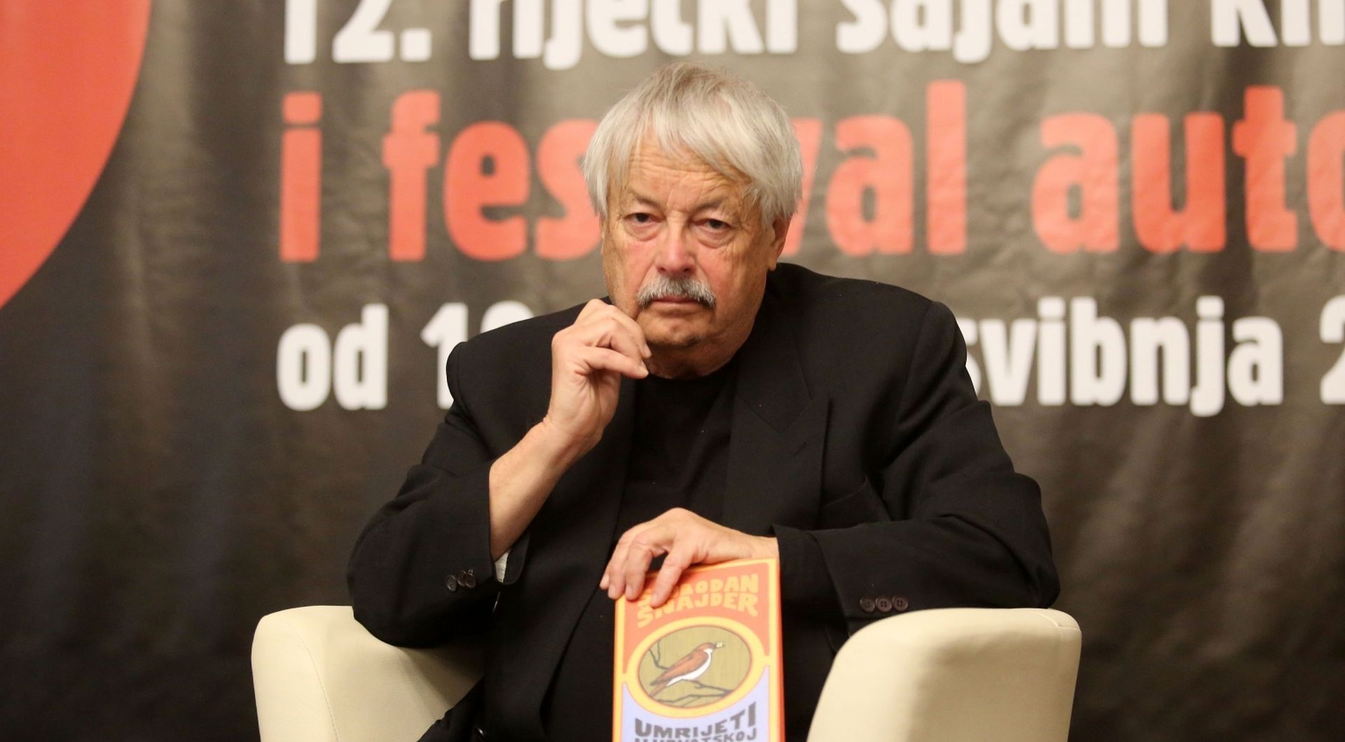 13.05.2019., Rijeka - Pisac Slobodan Snajder predstavio je knjigu "Umrijeti u Hrvatskoj" na 12. rijeckom sajmu knjiga i festivalu autora Vrisak. Photo:Goran Kovacic/PIXSELL