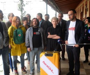 15.06.2020., Zapadni kolodvor, Zagreb - Konferencija za medije koalicije Mozemo!, Nova ljevica, Radnicka fronta, ORaH, Zagreb je nas! i Za grad - pod sloganom Pun nam je kufer.Photo: Marko Prpic/PIXSELL