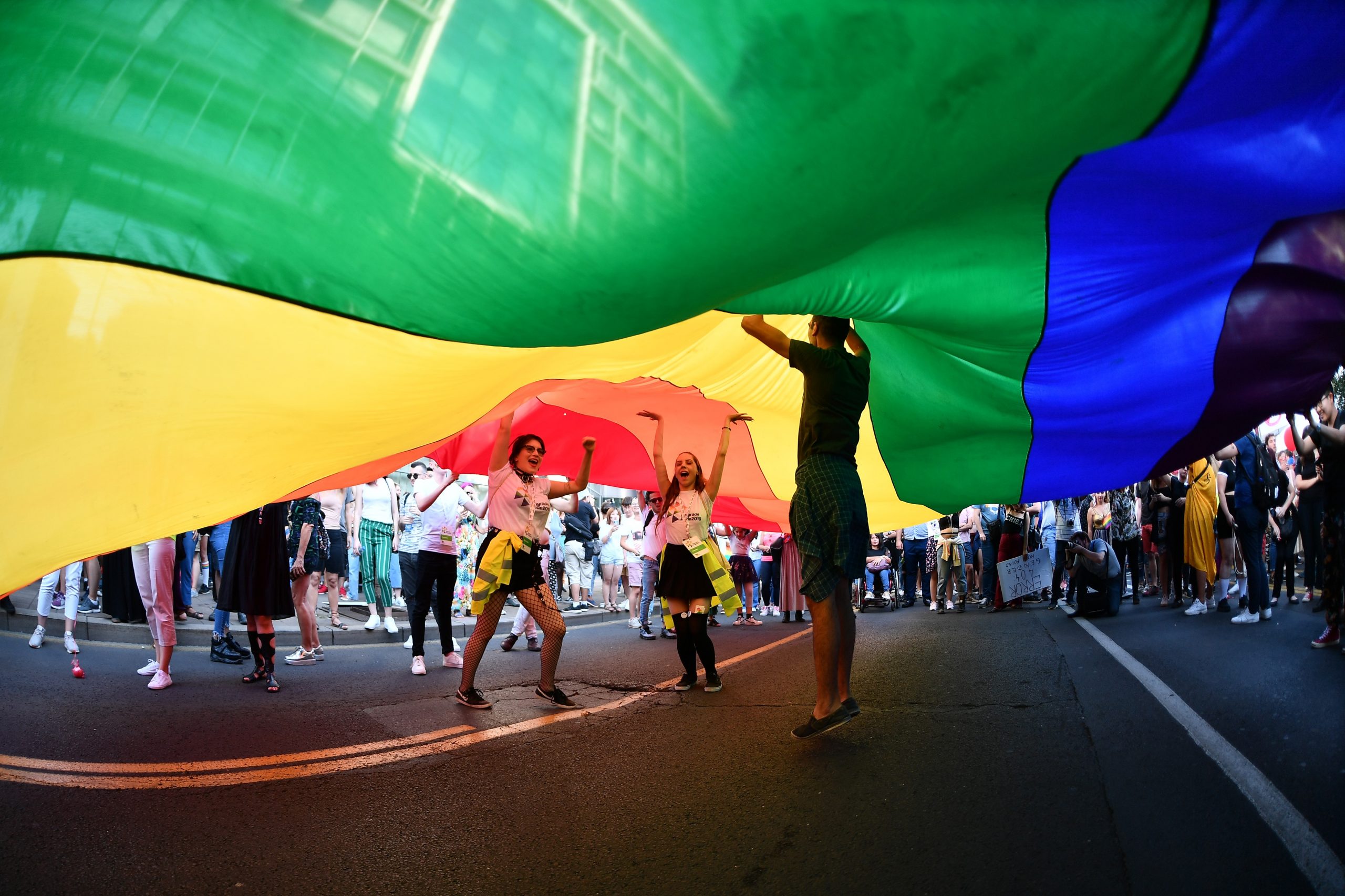 15.09.2019., Beograd, Srbija - U Beogradu se odzava LGBT Pride parada uz setnju centralnim ulicama, kao i protest manje grupe protivnika uz jako prisustvo snaga policije.  Photo: Srdjan Ilic/PIXSELL