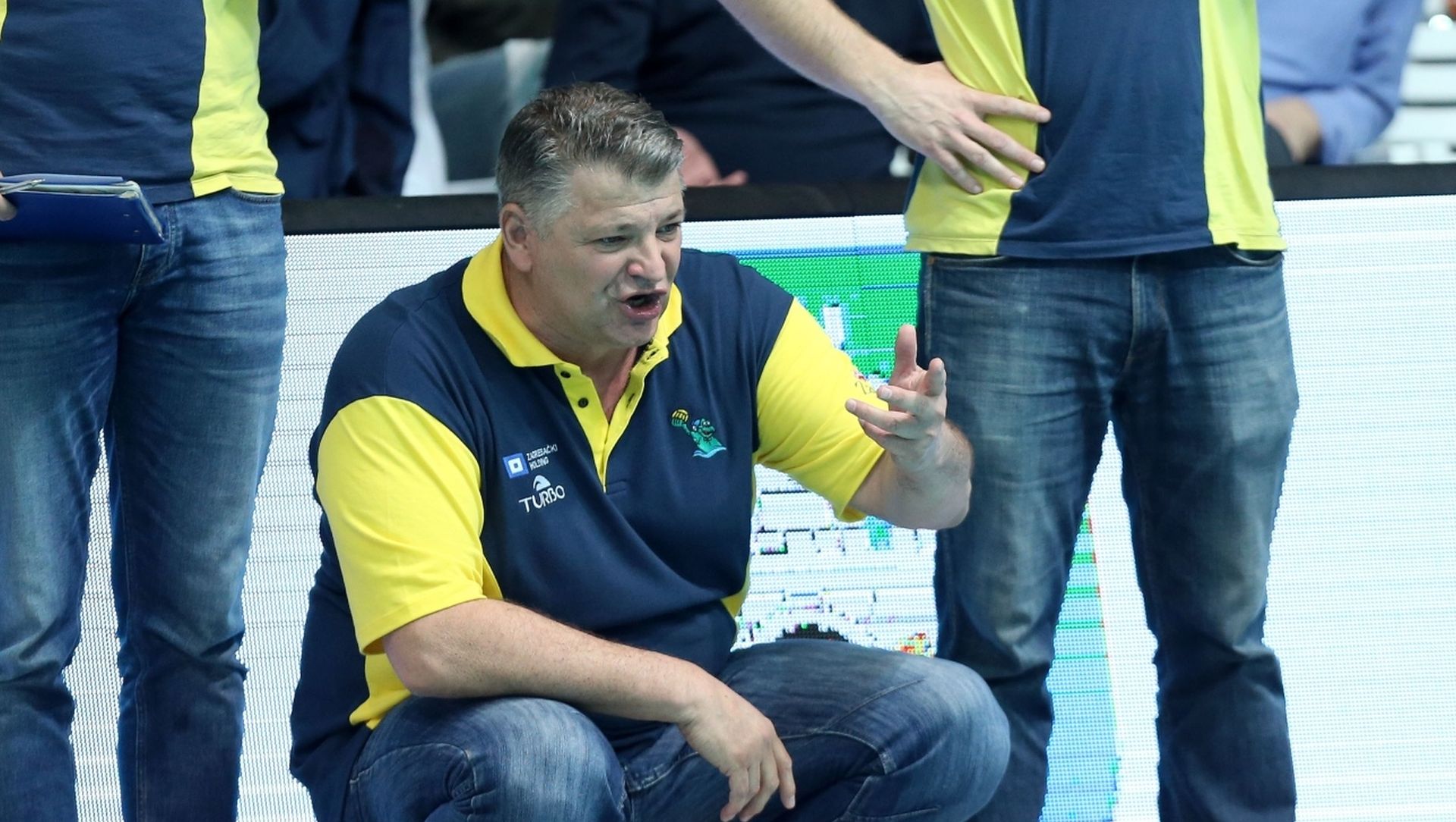 19.04.2019., SRC Mladost, Zagreb - Zavrsni turnir Regionalne Vaterpolo Lige, polufinale, HAVK Mladost – Jadran ST. Trener HAVK Mladost Zoran Bajic.
Photo: Luka Stanzl/PIXSELL