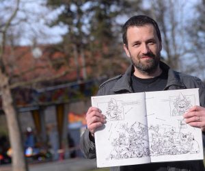 22.02.2020., Trg Matice Hrvatske, Samobor - Promocija strip albuma "1573." Nika Titanika .Photo: Marko Prpic/PIXSELL