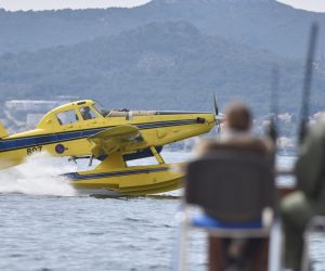 22.03.2018., Zadar - Iznad zadarske rive odrzan je Letacki program "Pukovnik Mirko Vukusic" na kojem su sudjelovali avioni i helikopteri iz sastava 93. zrakoplovne baze: Zlin-242L, Pilatus, Canadair cl-415, Airtractor, Bell, Kiowa Warrior, Krila Oluje. Photo: Hrvoje Jelavic/PIXSELL