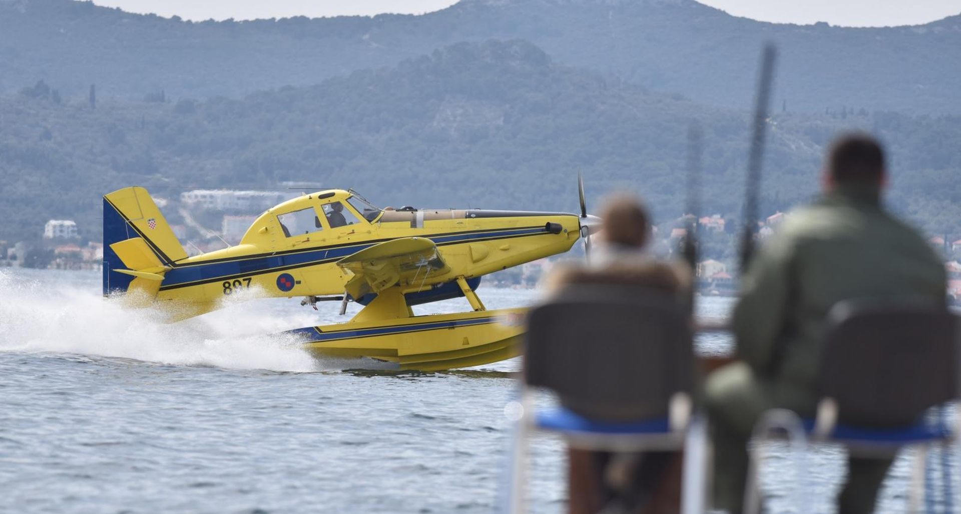 22.03.2018., Zadar - Iznad zadarske rive odrzan je Letacki program "Pukovnik Mirko Vukusic" na kojem su sudjelovali avioni i helikopteri iz sastava 93. zrakoplovne baze: Zlin-242L, Pilatus, Canadair cl-415, Airtractor, Bell, Kiowa Warrior, Krila Oluje. Photo: Hrvoje Jelavic/PIXSELL