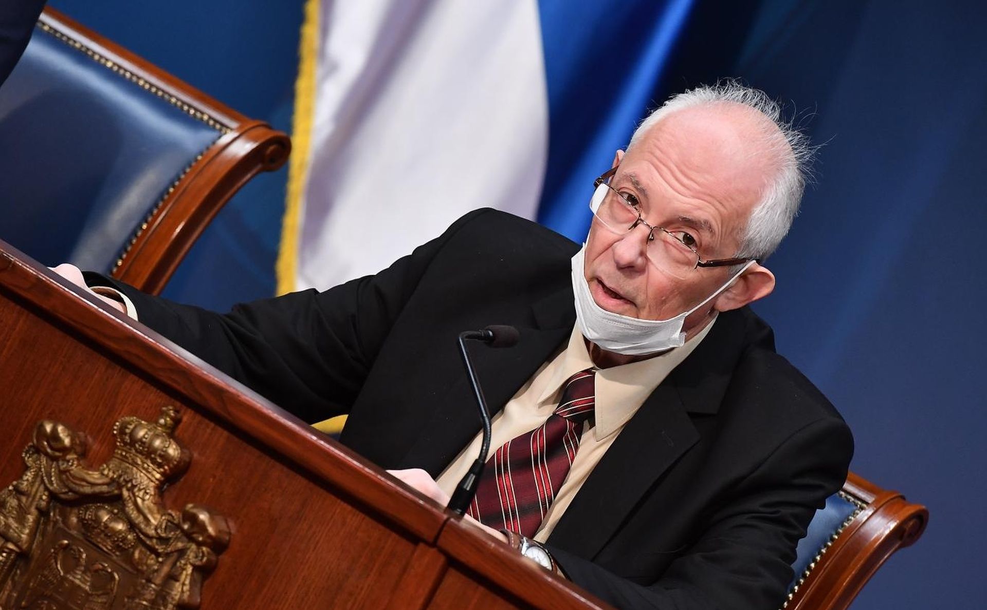 22.03.2020., Beograd, Srbija - Konferencija za medije u vladi Srbije. U Srbiji je potvrdjeno 188 slucajeva korona virusa, danas je preminula jos jedna osoba. Policijski sat od danas traje od 17 do 5h. Dr Predrag Kon
 Photo: Srdjan Ilic/PIXSELL