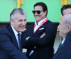 22.05.2019., stadion Aldo Drosina, Pula - Utakmica finala hrvatskog nogometnog kupa, GNK Dinamo - HNK Rijeka. Davor Suker, Damir Miskovic
 Photo: Igor Kralj/PIXSELL