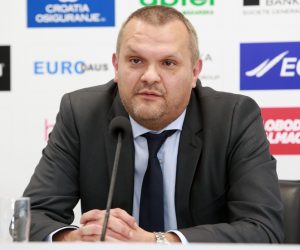 26.05.2016., Split - Novi predsjednik uprave Hajduka odrzao je konferenciju za medije na kojoj je predstavio dva nova suradnika. Drazen Nimcevic. Photo: Miranda Cikotic/PIXSELL