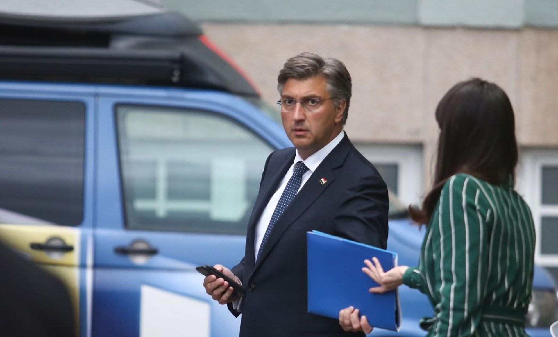 29.06.2020. Zagreb - Dolazak Andreja Plenkovica i Davora Bernardica na suceljavanje RTL televiziju.
Photo: Matija Habljak/PIXSELL