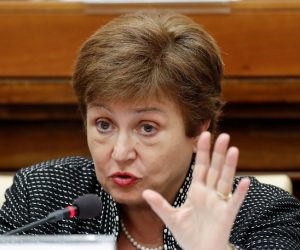 FILE PHOTO: FILE PHOTO: IMF Managing Director Kristalina Georgieva, at a conference on Feb 5, 2020 FILE PHOTO: FILE PHOTO: IMF Managing Director Kristalina Georgieva speaks during a conference hosted by the Vatican on economic solidarity, at the Vatican, February 5, 2020. REUTERS/Remo Casilli/File Photo Remo Casilli