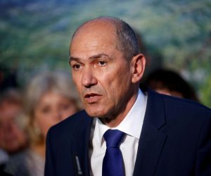 FILE PHOTO: Janez Jansa, leader of the Slovenian Democratic Party (SDS), speaks to the media and supporters after the general election in Ljubljana FILE PHOTO: Janez Jansa, leader of the Slovenian Democratic Party (SDS), speaks to the media and supporters after the general election in Ljubljana, Slovenia, June 3, 2018. REUTERS/Borut Zivulovic/File Photo Borut Zivulovic