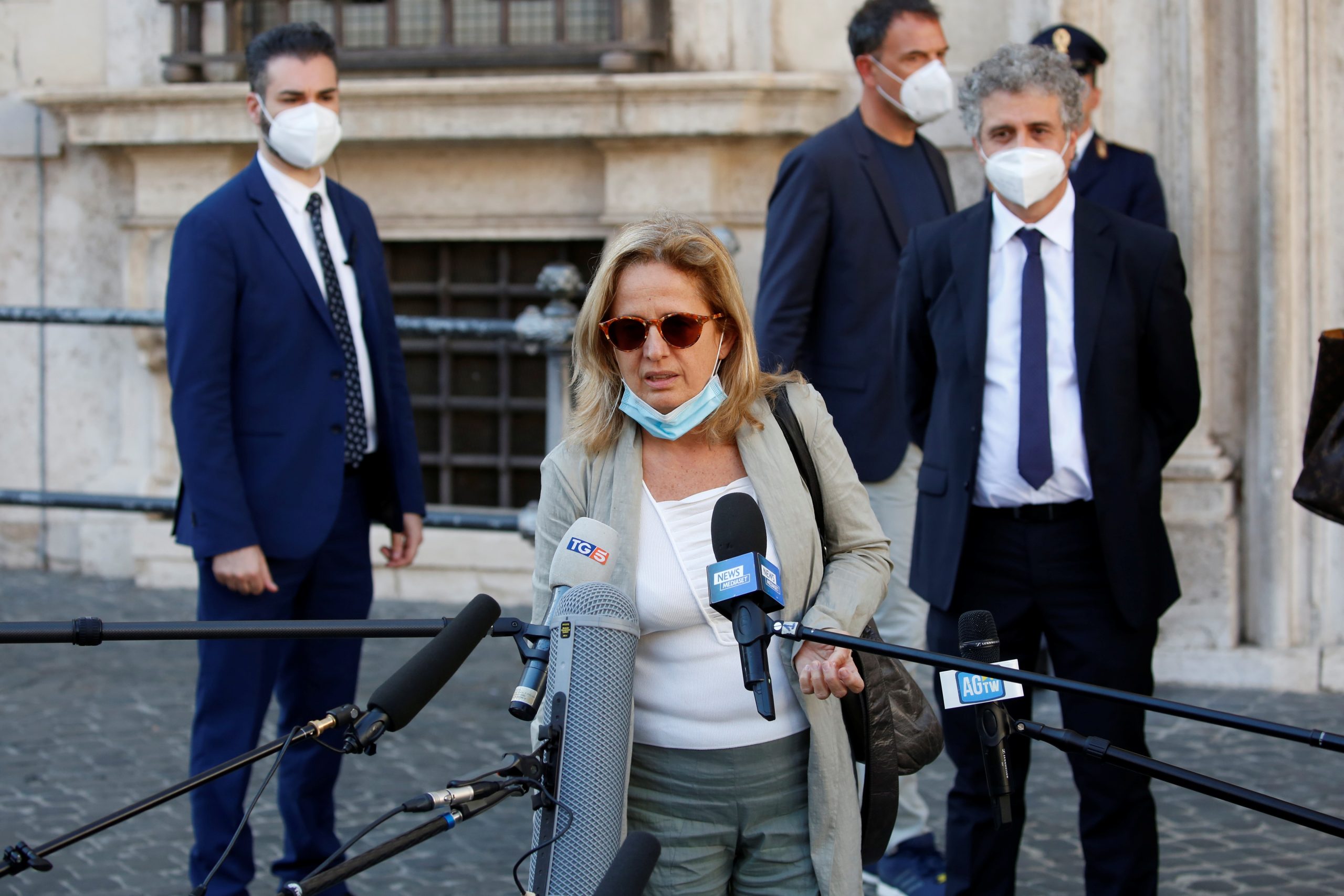 The coronavirus disease (COVID-19) outbreak, in Rome Bergamo's prosecutor Maria Cristina Rota talks to the media outside Chigi Palace, after listening to Italy's Prime Minister Giuseppe Conte, Health Minister Roberto Speranza and Interior Minister Luciana Lamorgese, following the coronavirus disease (COVID-19) outbreak, in Rome, Italy June 12, 2020. REUTERS/Remo Casilli REMO CASILLI