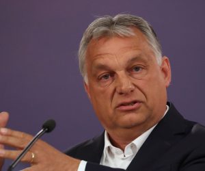 FILE PHOTO: Serbian President Vucic meets Hungarian PM Orban in Belgrade FILE PHOTO: Hungarian Prime Minister Viktor Orban gestures during a news conference with Serbian President Aleksandar Vucic at the presidential building in Belgrade, following the coronavirus disease (COVID-19) outbreak, in Serbia, May 15, 2020. REUTERS/Marko Djurica/File Photo Marko Djurica