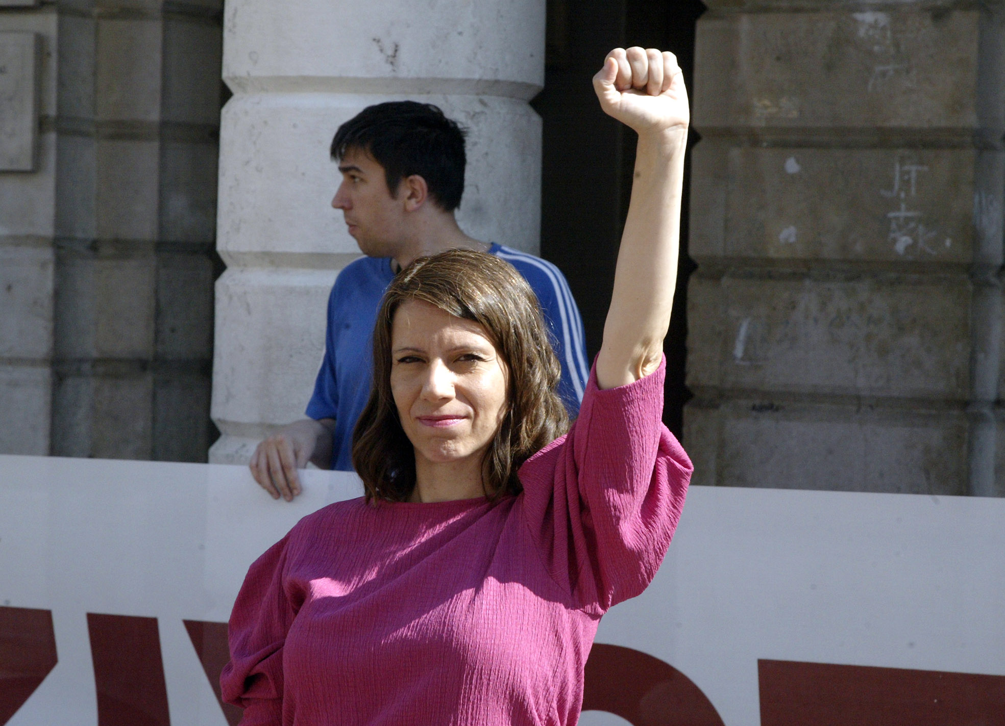 Rijeka,27.06.2020. Koalicija Radnièke fronte koju predvodi Katarina Peoviæ u subotu je odrala tiskovnu konferenciju pod nazivom "Hod za ivot gazi ene" sa osvrtom na akciju " Hod za ivot", te nedavne izjave desnih politièara kao i reproduktivna prava ena opæenito. Na slici  Katarina Peoviæ.