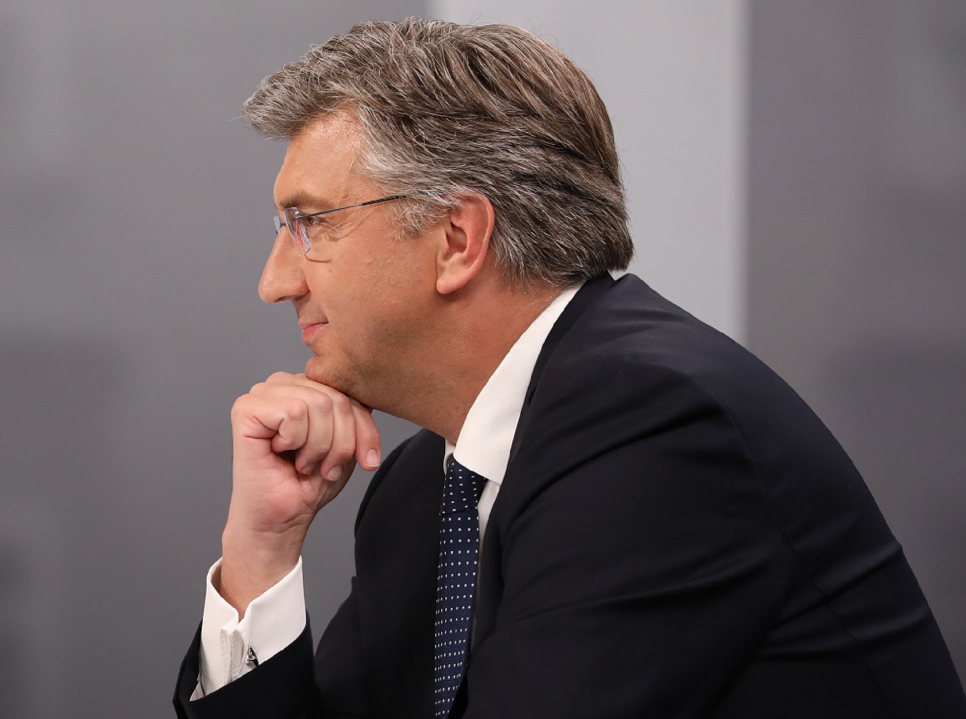 Zagreb, 29.06.2020 - Premijer i predsjednik HDZ-a Andrej Plenkoviæ tijekom suèeljavanja na RTL televiziji. foto HINA/ RTL press/ ik