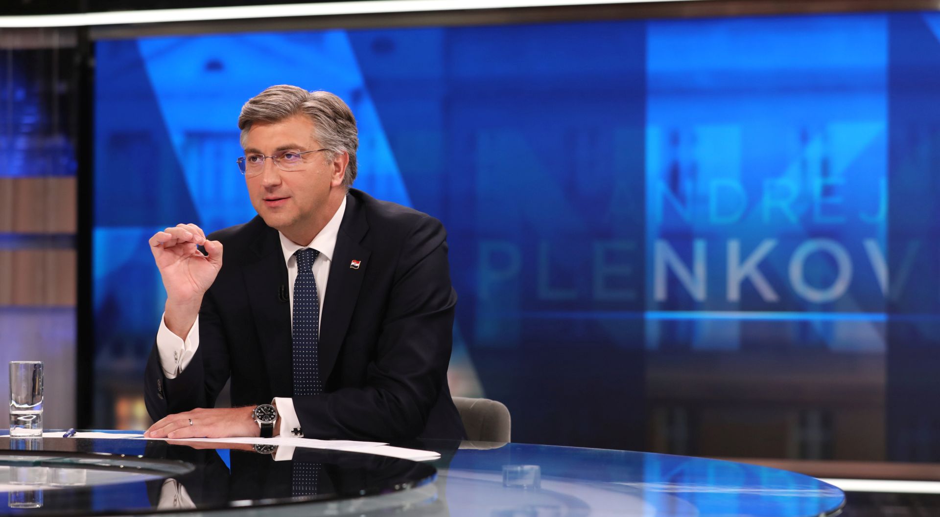 Zagreb, 29.06.2020 - Premijer i predsjednik HDZ-a Andrej Plenkoviæ tijekom suèeljavanja na RTL televiziji. foto HINA/ RTL press/ ik