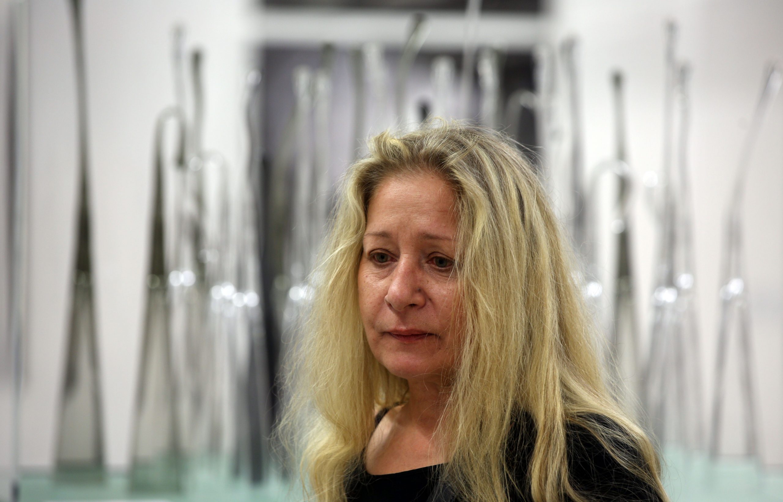 Zagreb, 14.7.2020 - Svečano zatvaranje i dodjela nagrada i priznanja 55. Zagrebačkog salona. Na slici Gordana  Drinković sa svojim radom nagrađenim Grand prixom .
Foto Hina Dario GRZELJ/ dag