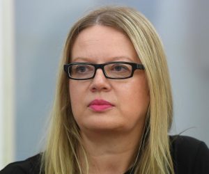 02.05.2018., Zagreb - Konferencija za medije povodom nastupa Hrvatske na 16. Venecijanskom bijenalu, medjunarodnoj izlozbi arhitekture. Branka Bencic. 

Photo: Marko Lukunic/PIXSELL