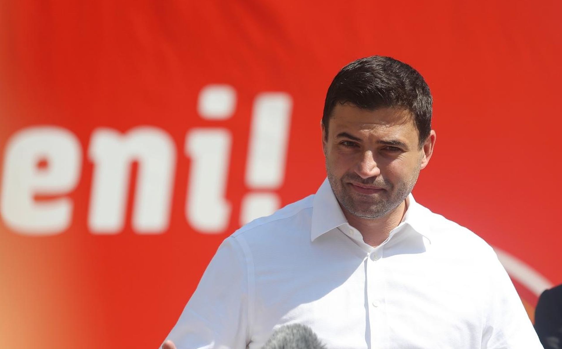 02.07.2020., Zagreb - Cvjetni trg, o tijeku kampanje te ocekivanjima od izbora govorio je predsjednik SDP-a i lider RESTART koalicije Davor Bernardic i predsjednici stranaka RESTART koalicije Kresimir Beljak, Anka Mrak Taritas, Silvano Hrelja, Goran Aleksic. 

Photo: Dalibor Urukalovic/PIXSELL