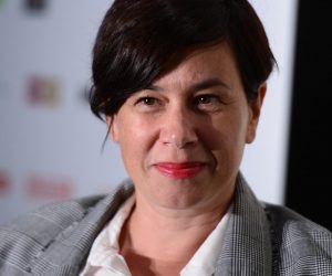 04.09.2017., kino Europa, Zagreb - Na tribini Dvostruki portret u sklopu 5. Festivala svjetske knjizevnosti predstavljeni pisci ljubavnih romana Richard Schuberth i Olja Savicevic-Ivancevic. 
Photo: Marko Prpic/PIXSELL