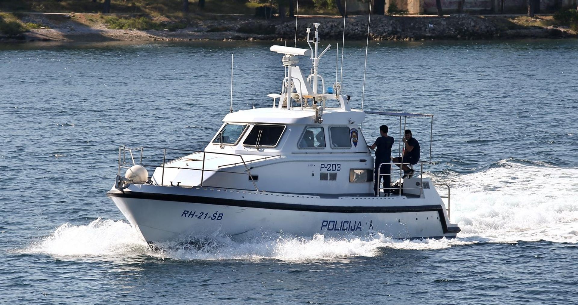 04.10.2019., Sibenik - Policijski gliser patrolira sibenskim akvatorijem.
Photo: Dusko Jaramaz/PIXSELL