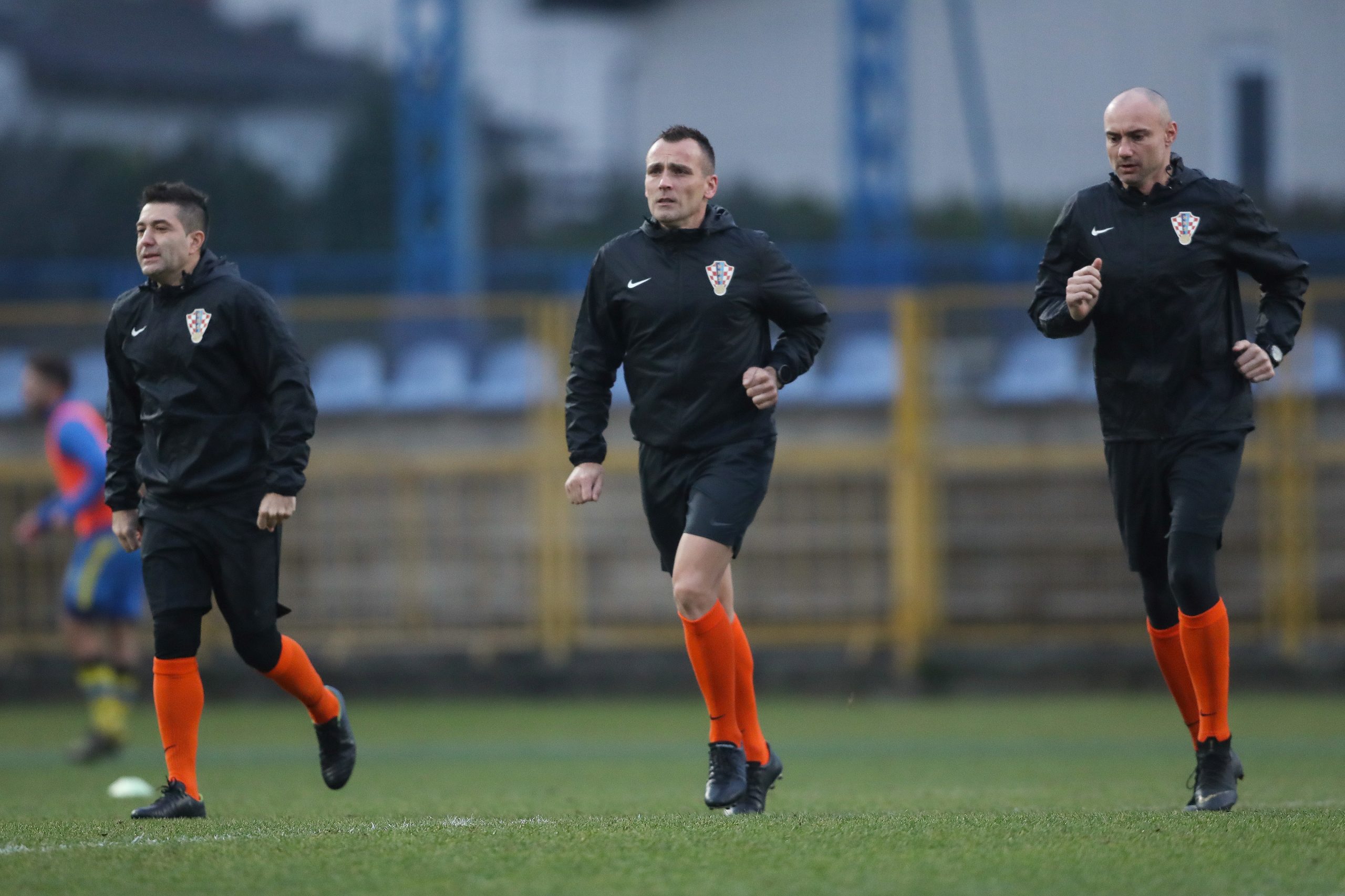 04.12.2019., SRC Zapresic, Zapresic - Utakmica cetvrtfinala hrvatskog nogometnog kupa, NK Inter Zapresic - NK Osijek. Ivica Modric, Ivan Bebek, Nikola Keckic Photo: Luka Stanzl/PIXSELL