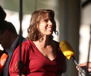 05.07.2020., Zagreb - Koalicija Mozemo! koju cine Nova ljevica, Radnicka fronta, ORAH, Zagreb je nas i Za Grad izborne rezultate docekala je na platou Muzeja suvremene umjetnosti. Photo: Marin Tironi/PIXSELL