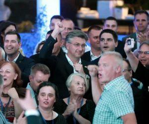 05.07.2020., Zagreb - Docek izbornih rezultata u stozeru HDZ-a u Arheoloskom muzeju. Andrej Plenkovic Photo: Sanjin Strukic/PIXSELL