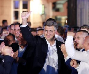 05.07.2020., Zagreb - Docek izbornih rezultata u stozeru HDZ-a u Arheoloskom muzeju. Pobjednicki govor Andreja Plenkovica Photo: Sanjin Strukic/PIXSELL
